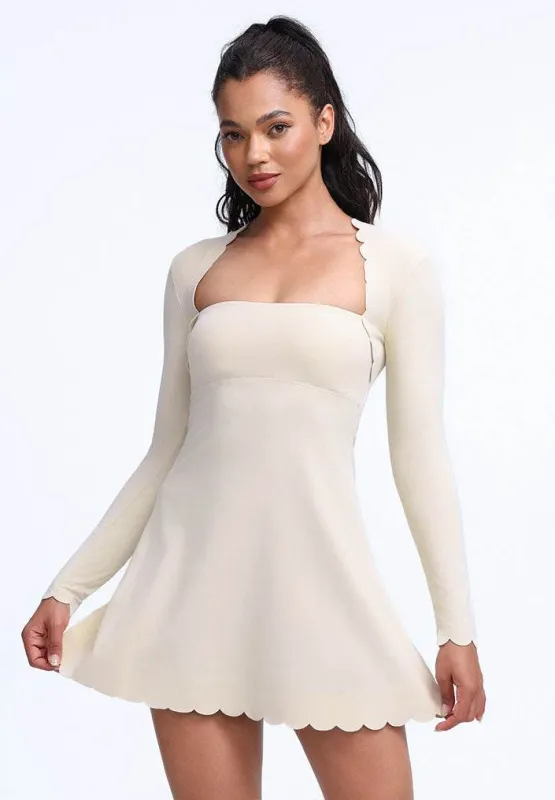 Scalloped Wavy Edge Long Sleeve Tennis Dress sold by CRAVE by Frederick Wilhelm