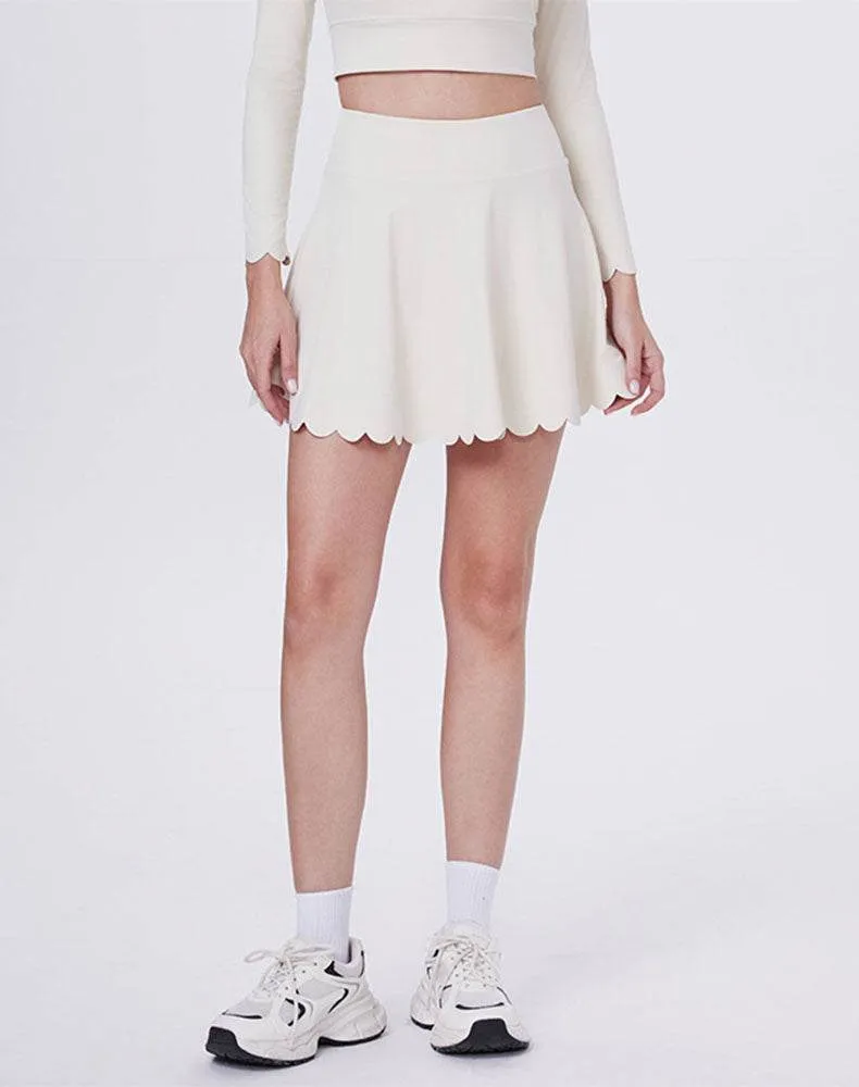 Mini Scalloped Hem Athletic Tennis Skirts with Short sold by CRAVE by Frederick Wilhelm product image thumbnail 4