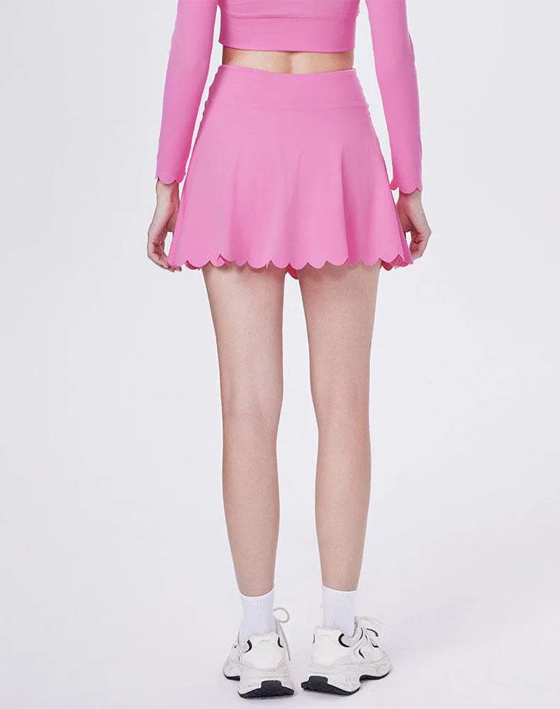 Mini Scalloped Hem Athletic Tennis Skirts with Short sold by CRAVE by Frederick Wilhelm product image thumbnail 3