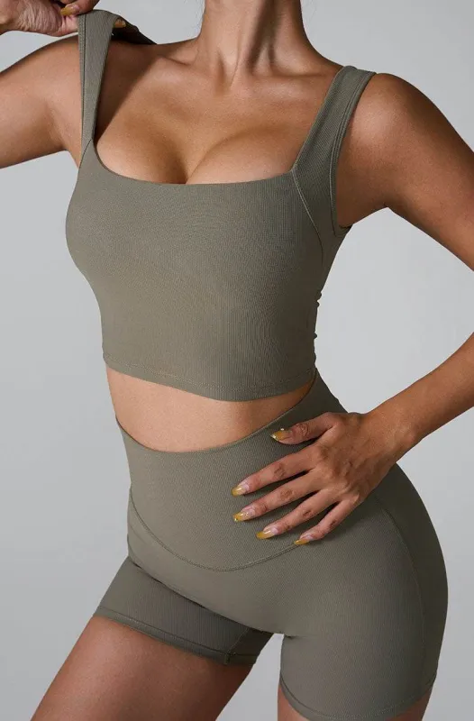 Sleeveless Square Neck Workout Yoga Training Crop Tank Top sold by CRAVE by Frederick Wilhelm