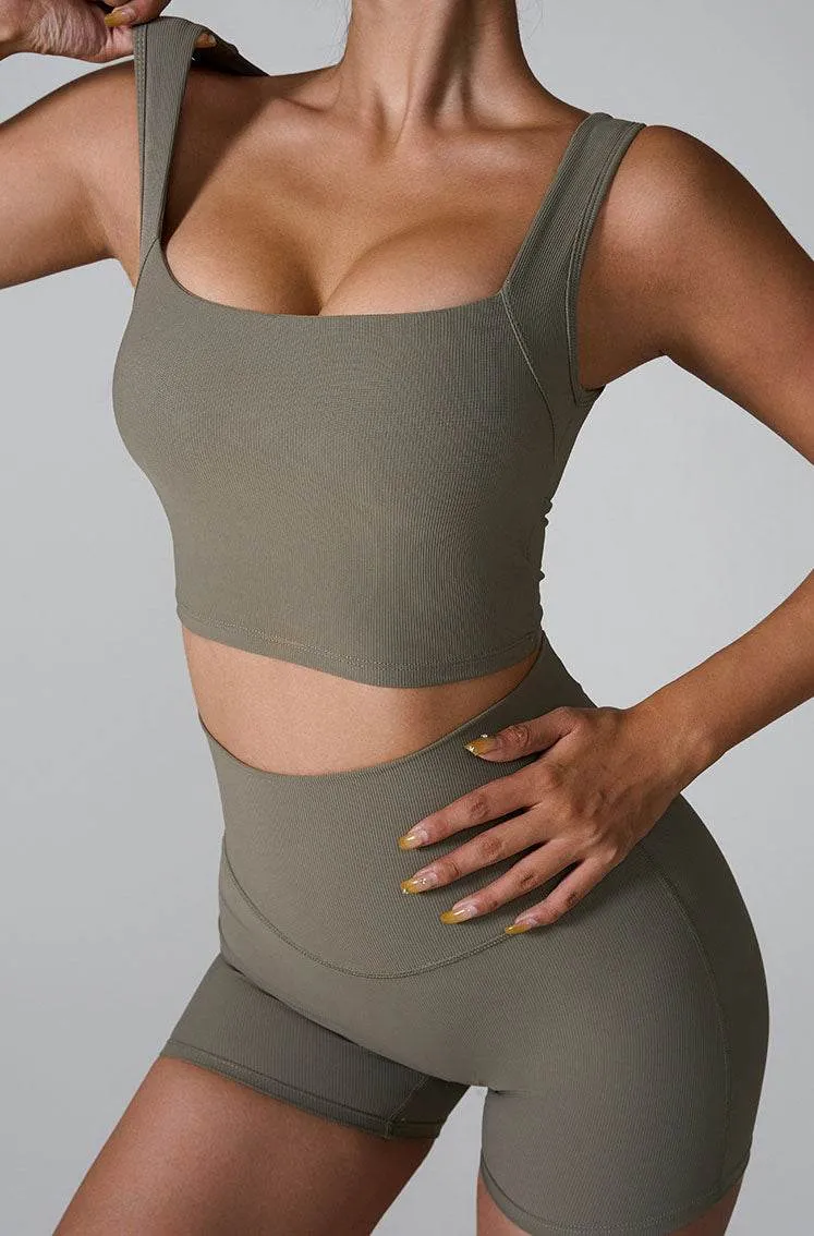 Sleeveless Square Neck Workout Yoga Training Crop Tank Top sold by CRAVE by Frederick Wilhelm