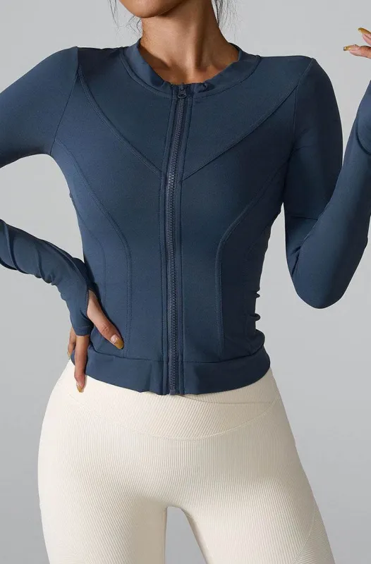 Slim Fit Workout Jacket Full Zip Long Sleeve Athletic Coat sold by CRAVE by Frederick Wilhelm