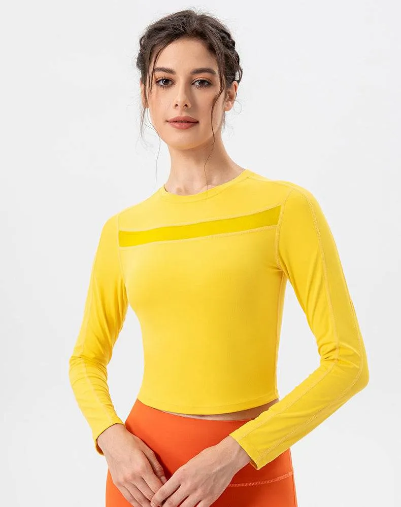 Mesh Splicing Workout Tops Long Sleeve Athletic T-Shirts sold by CRAVE by Frederick Wilhelm