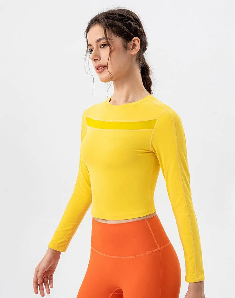 Mesh Splicing Workout Tops Long Sleeve Athletic T-Shirts sold by CRAVE by Frederick Wilhelm product image thumbnail 4