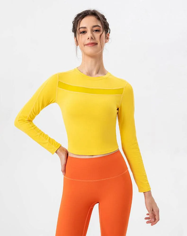 Mesh Splicing Workout Tops Long Sleeve Athletic T-Shirts sold by CRAVE by Frederick Wilhelm product image thumbnail 3