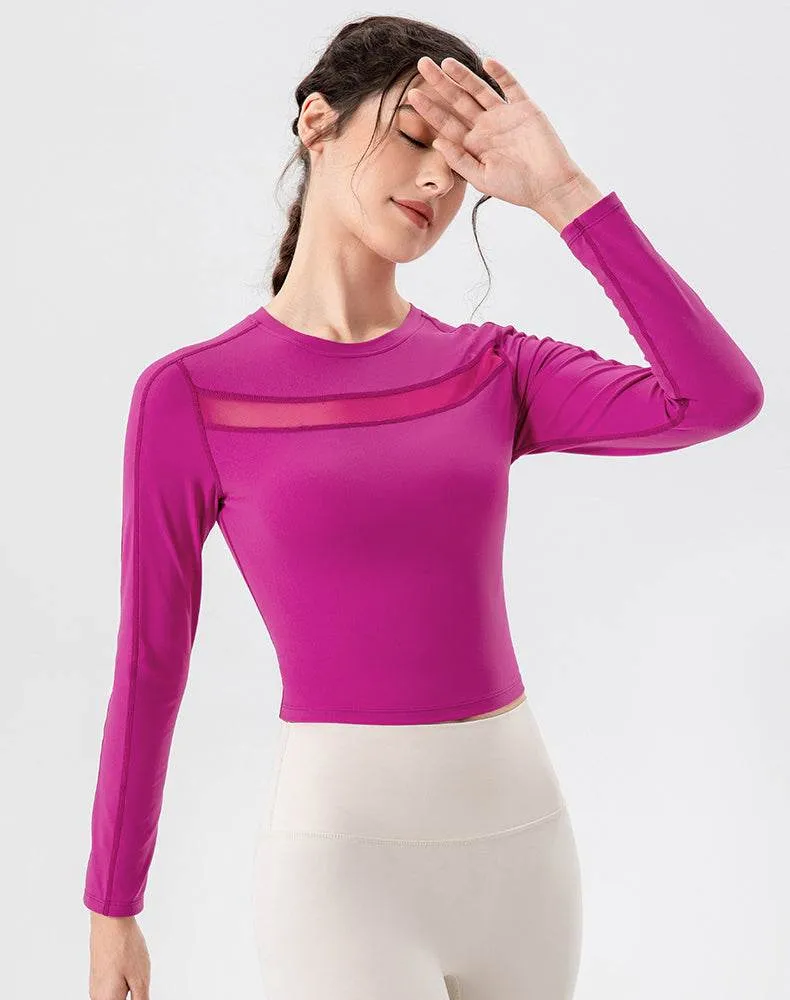 Mesh Splicing Workout Tops Long Sleeve Athletic T-Shirts sold by CRAVE by Frederick Wilhelm product image thumbnail 5