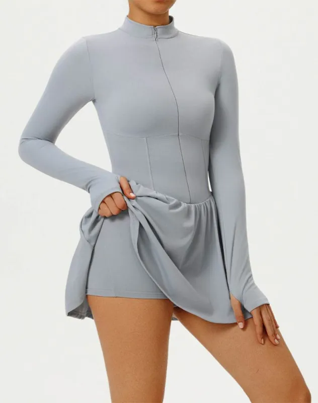 Long Sleeve Zipper Tennis Dress with Built-in Short sold by CRAVE by Frederick Wilhelm