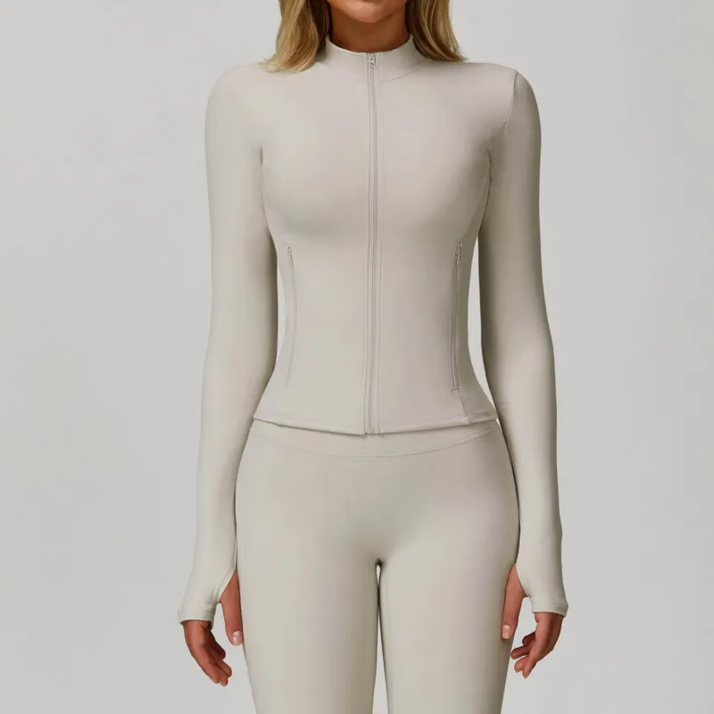 Zip Up Workout Jacket Long Sleeve Athletic Coat with Pockets sold by CRAVE by Frederick Wilhelm