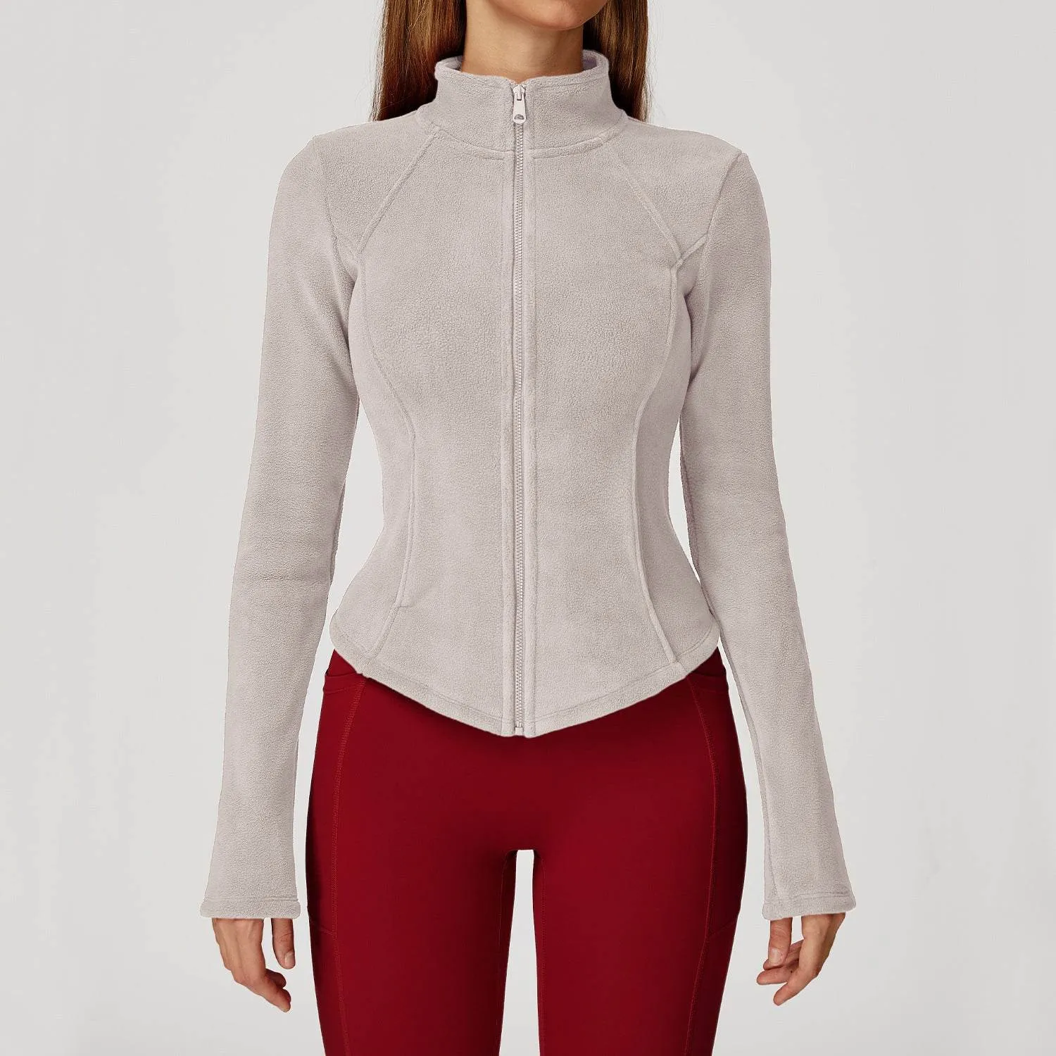 Full Zip Fleece Jacket Long Sleeve Coat with Pockets sold by CRAVE by Frederick Wilhelm product image thumbnail 4