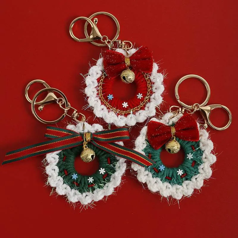 Handmade Woven Garland Keychain Crochet Christmas Pendants sold by CRAVE by Frederick Wilhelm