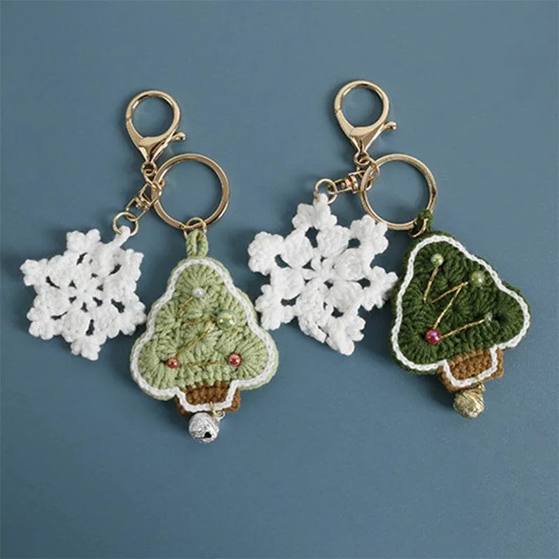 Hand Knitted Crochet Christmas Tree Bag Keychain sold by CRAVE by Frederick Wilhelm