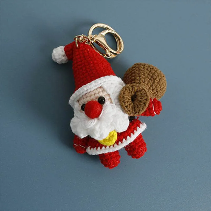 Hand knitted Santa Claus Keychain Christmas Bag Decoration sold by CRAVE by Frederick Wilhelm product image thumbnail 3
