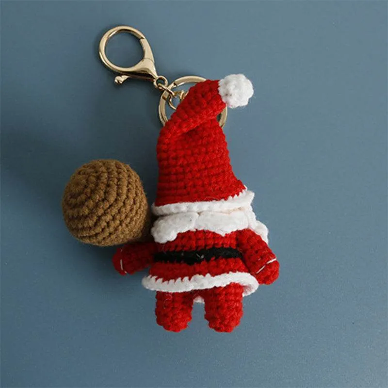 Hand knitted Santa Claus Keychain Christmas Bag Decoration sold by CRAVE by Frederick Wilhelm product image thumbnail 4