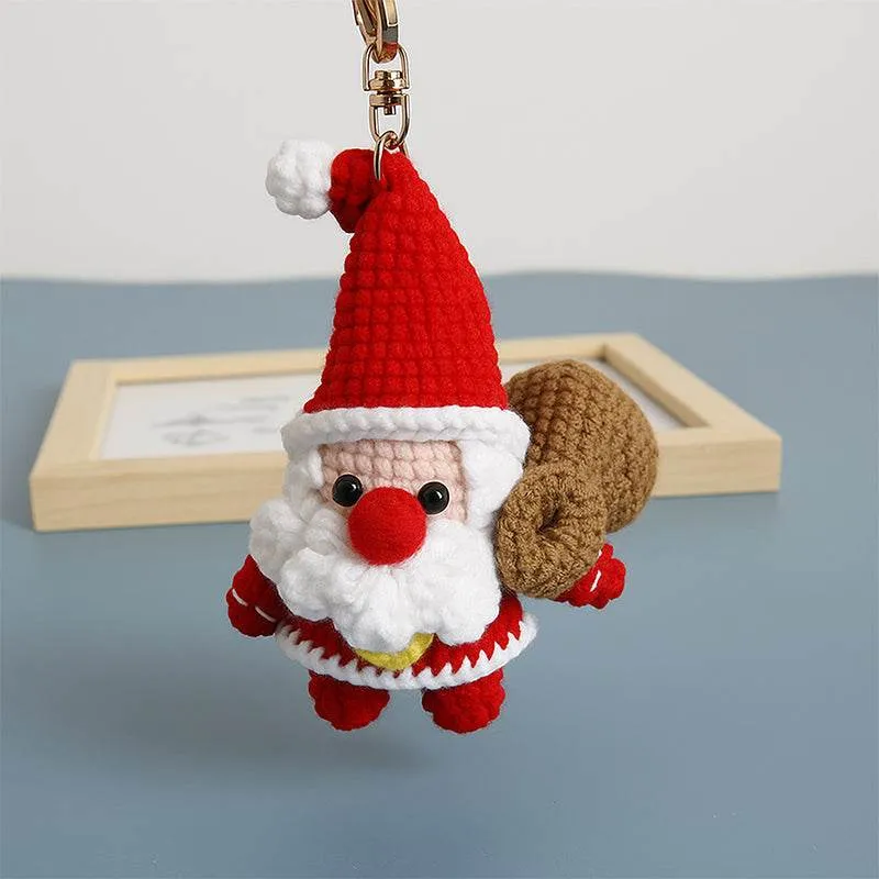 Hand knitted Santa Claus Keychain Christmas Bag Decoration sold by CRAVE by Frederick Wilhelm product image thumbnail 2