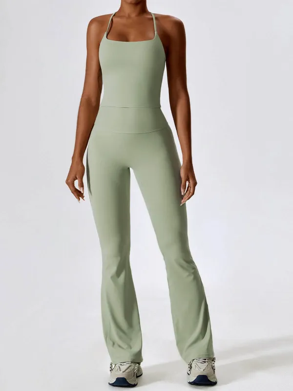 Sport Set with Crossover Strap Tank Top and Flared Pant sold by CRAVE by Frederick Wilhelm