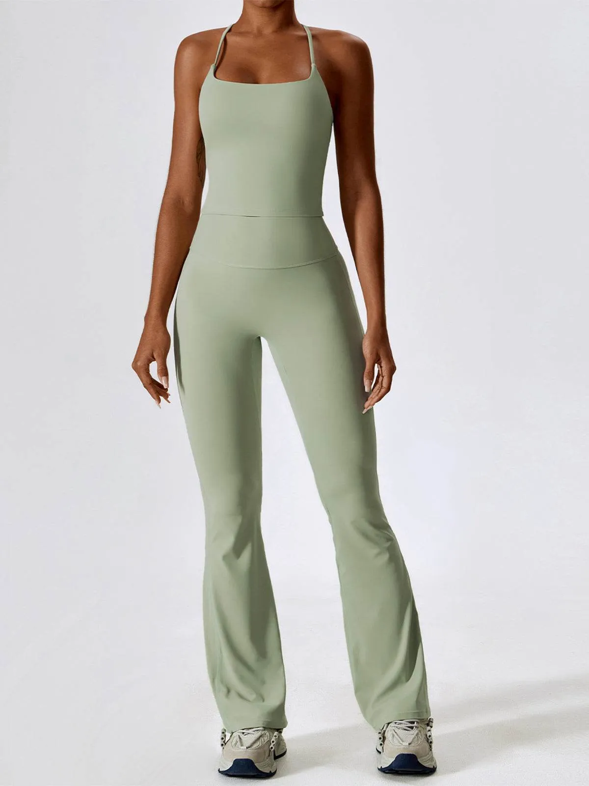 Sport Set with Crossover Strap Tank Top and Flared Pant sold by CRAVE by Frederick Wilhelm