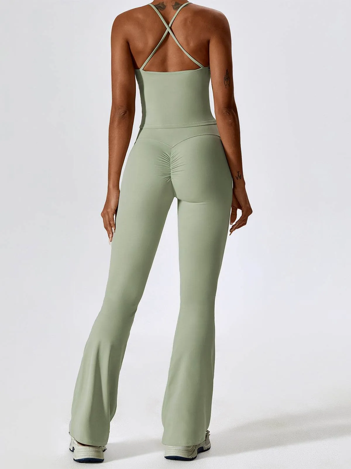 Sport Set with Crossover Strap Tank Top and Flared Pant sold by CRAVE by Frederick Wilhelm product image thumbnail 3