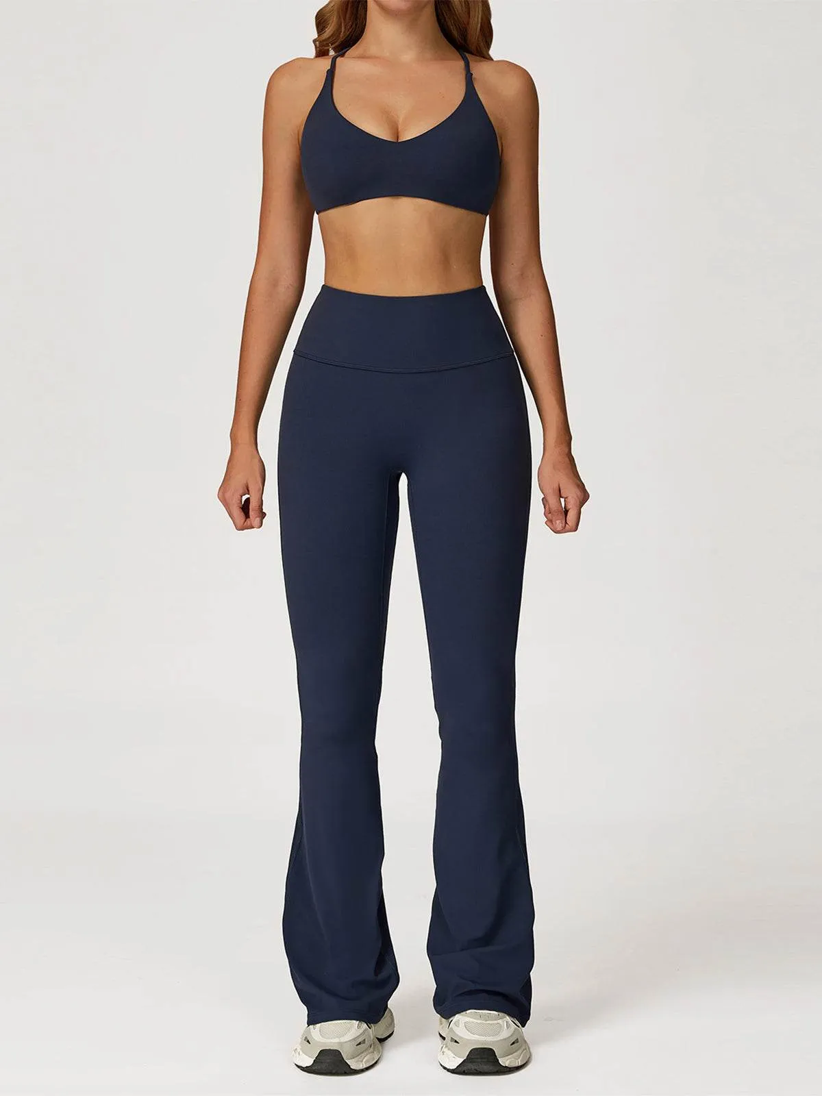 Activewear Set with Cross Back Sports Bra and Flared Pant sold by CRAVE by Frederick Wilhelm