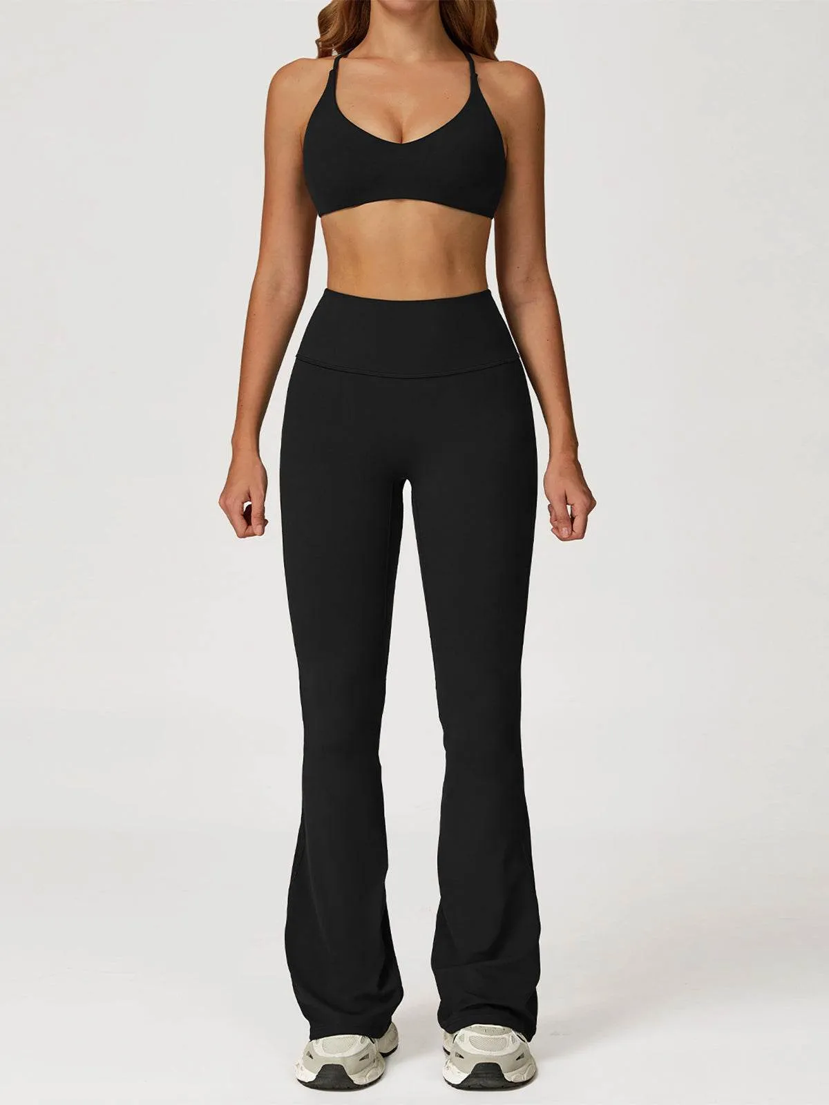 Activewear Set with Cross Back Sports Bra and Flared Pant sold by CRAVE by Frederick Wilhelm product image thumbnail 4