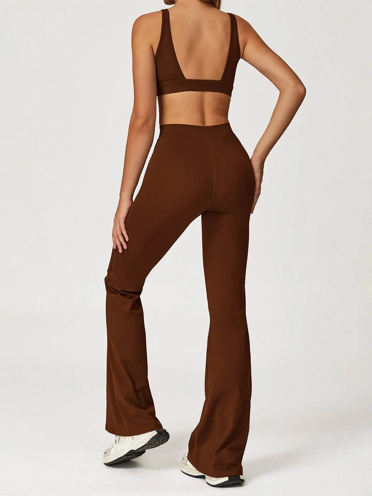 Activewear Set with Deep V-Neck Sports Bra and Flared Pant sold by CRAVE by Frederick Wilhelm product image thumbnail 2