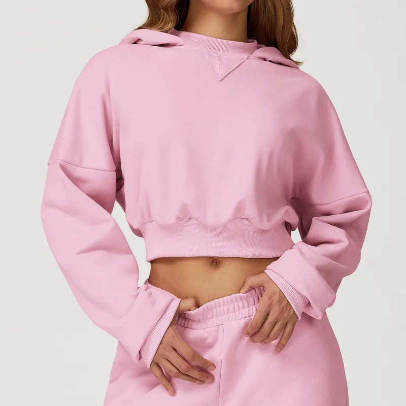 Long Sleeve Crop Sweatshirt Casual Hoodie sold by CRAVE by Frederick Wilhelm