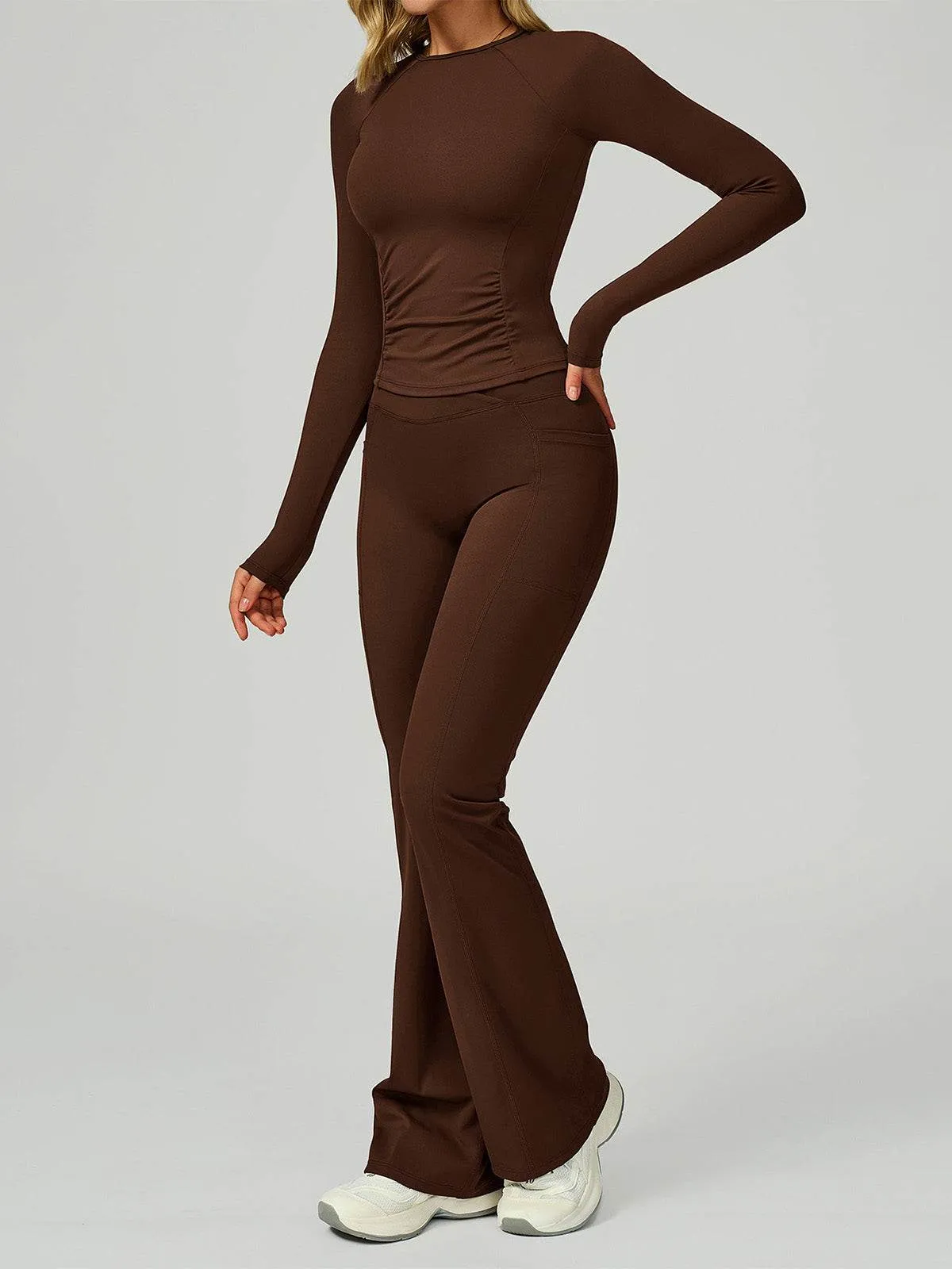 Sport Set with Long Sleeve Crew Neck T-Shirt and Flared Pant sold by CRAVE by Frederick Wilhelm product image thumbnail 5