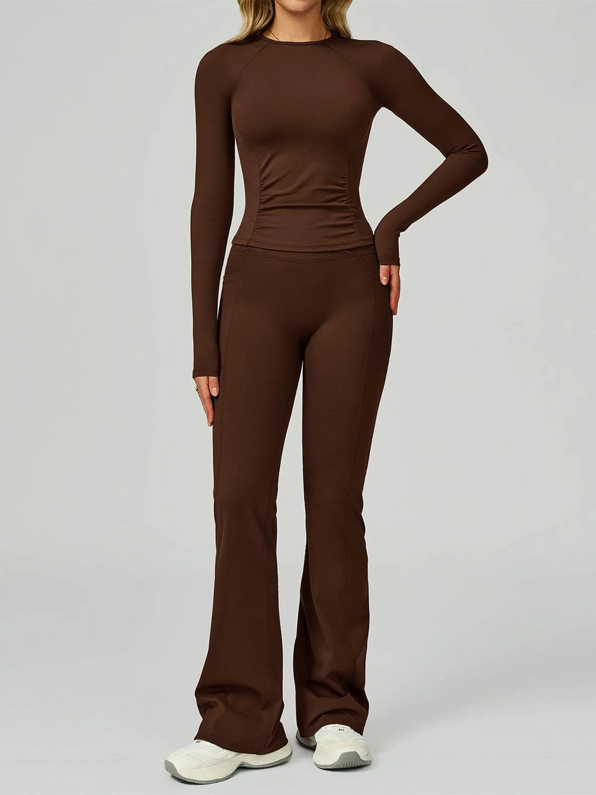 Sport Set with Long Sleeve Crew Neck T-Shirt and Flared Pant sold by CRAVE by Frederick Wilhelm product image thumbnail 4