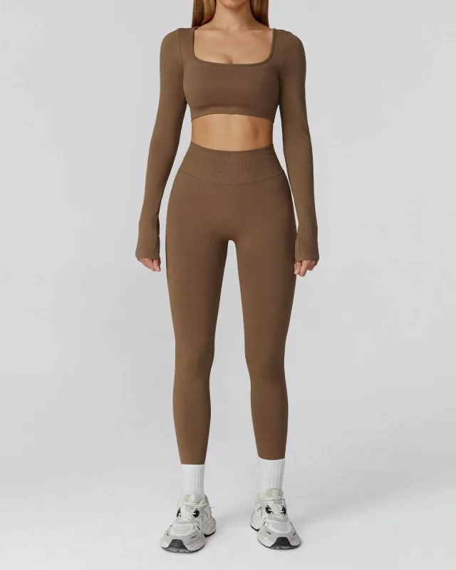 Athletic Wear with Long Sleeve Crop Top and Legging sold by CRAVE by Frederick Wilhelm