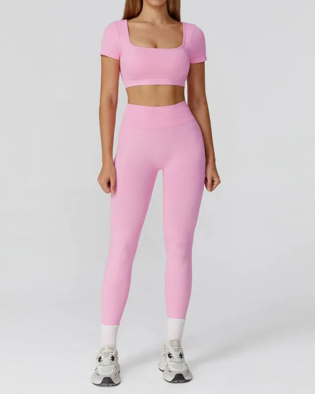 Athletic Wear with Short Sleeve Crop Top and Legging sold by CRAVE by Frederick Wilhelm