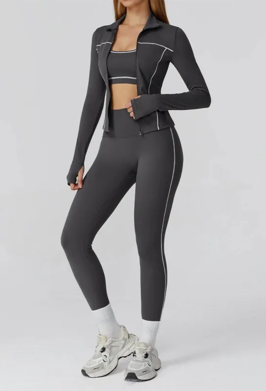 3 Pieces Athletic Wear with Sports Bra, Jacket and Legging made by CRAVE by Frederick Wilhelm