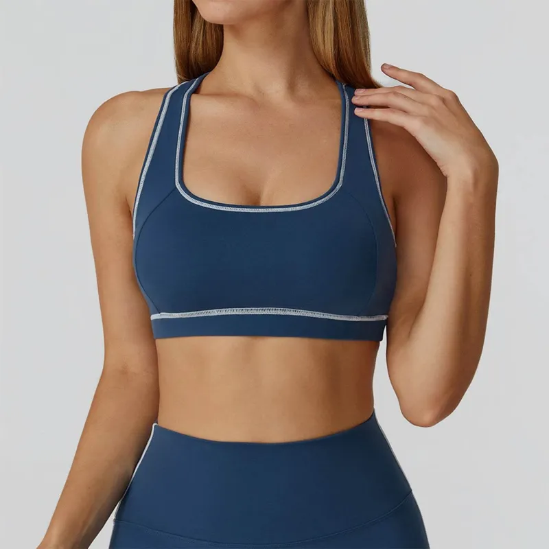 Color Block Racerback Sports Bra with Removable Pads sold by CRAVE by Frederick Wilhelm