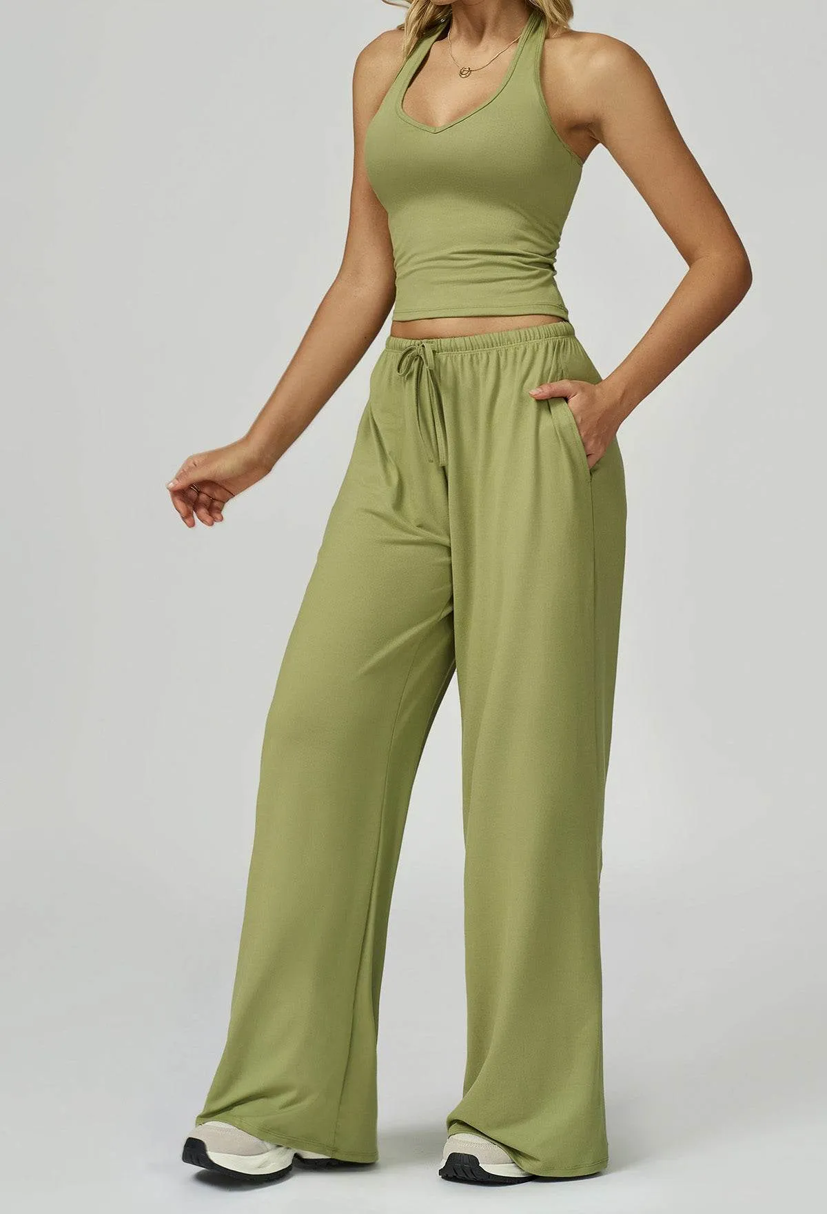 Activewear Wear with Tank Top and Wide Leg Lounge Pants sold by CRAVE by Frederick Wilhelm product image thumbnail 5