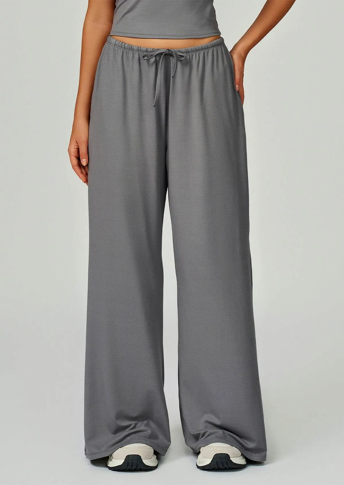 Athletic Wide Leg Lounge Pants with Drawstring and Pockets sold by CRAVE by Frederick Wilhelm product image thumbnail 5