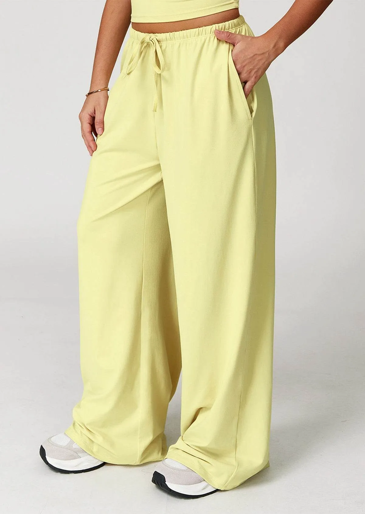 Athletic Wide Leg Lounge Pants with Drawstring and Pockets sold by CRAVE by Frederick Wilhelm product image thumbnail 4