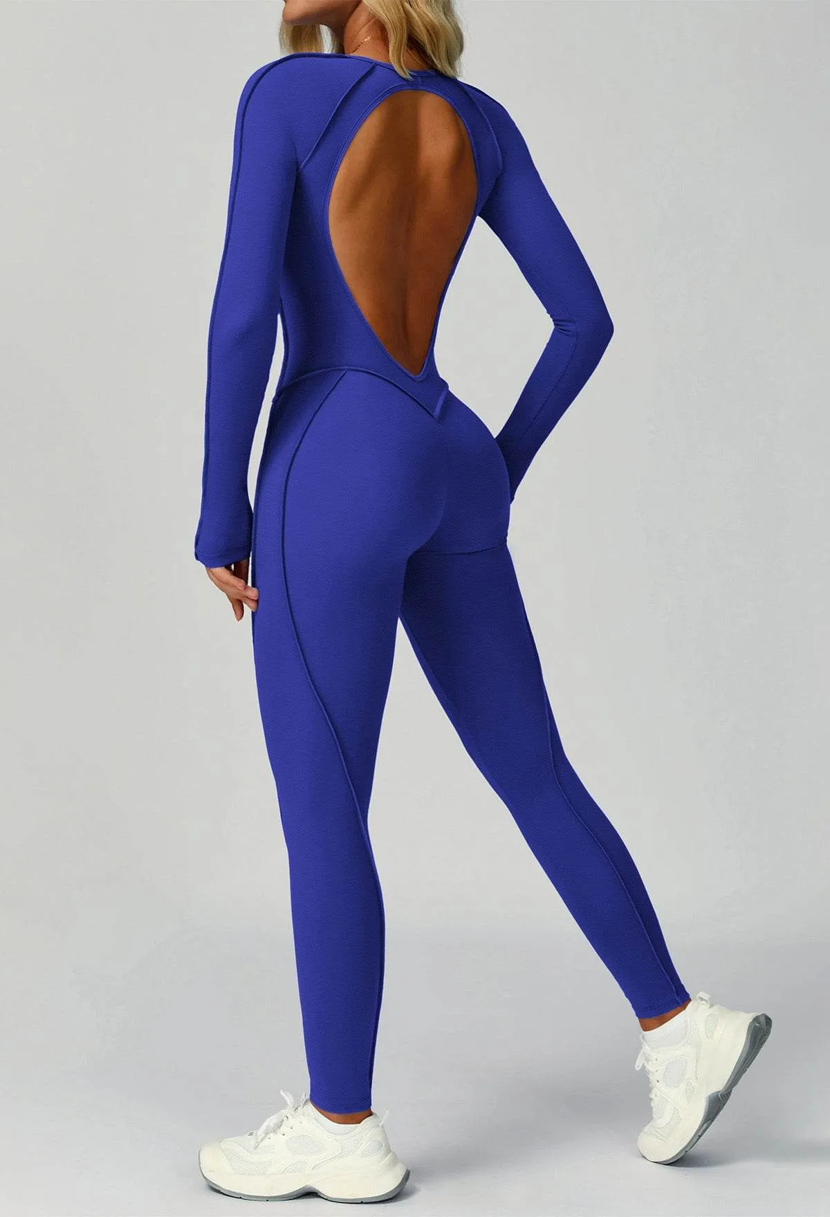 Long Sleeve Backless Yoga One Piece Jumpsuits sold by CRAVE by Frederick Wilhelm product image thumbnail 2
