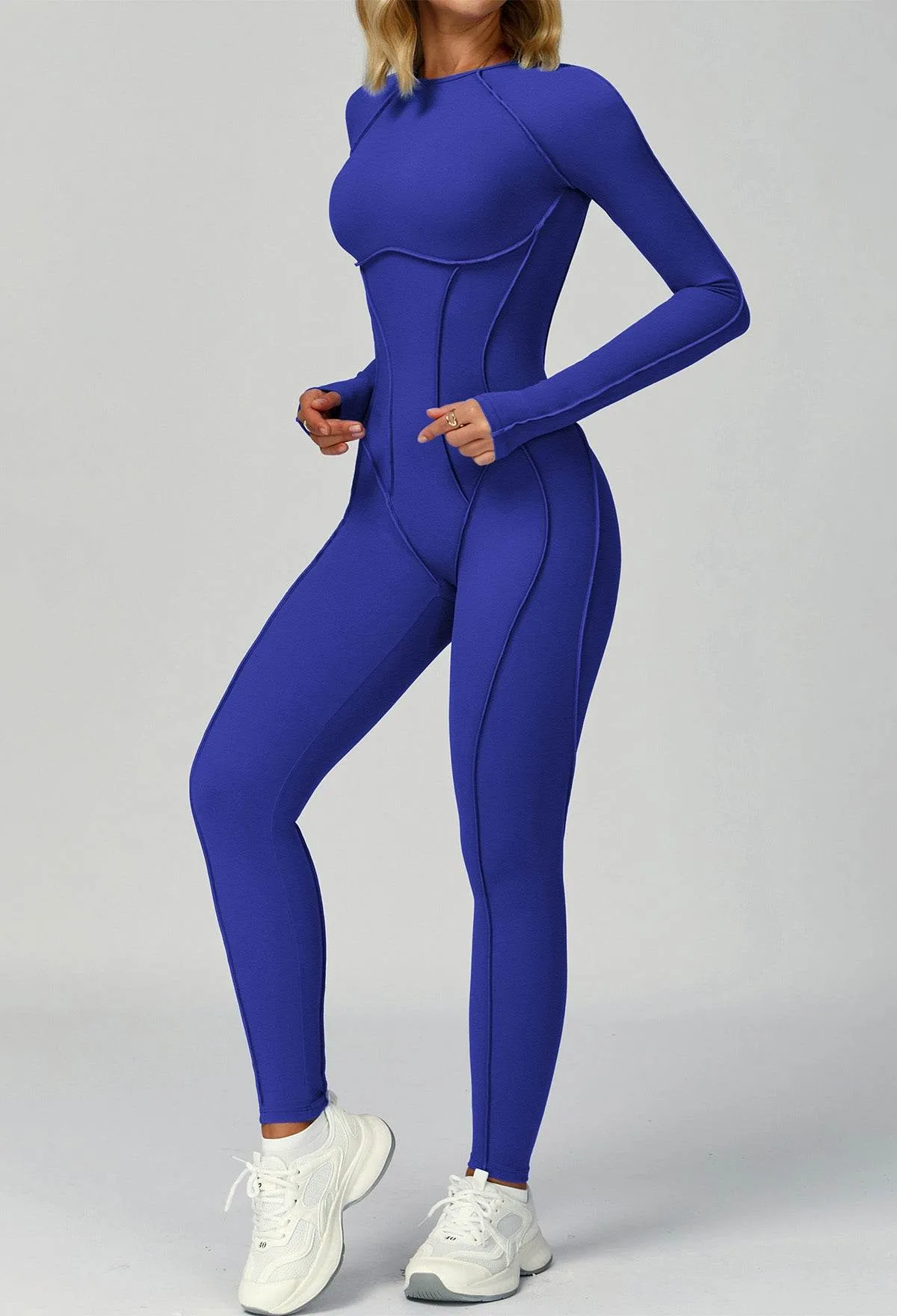 Long Sleeve Backless Yoga One Piece Jumpsuits sold by CRAVE by Frederick Wilhelm product image thumbnail 5