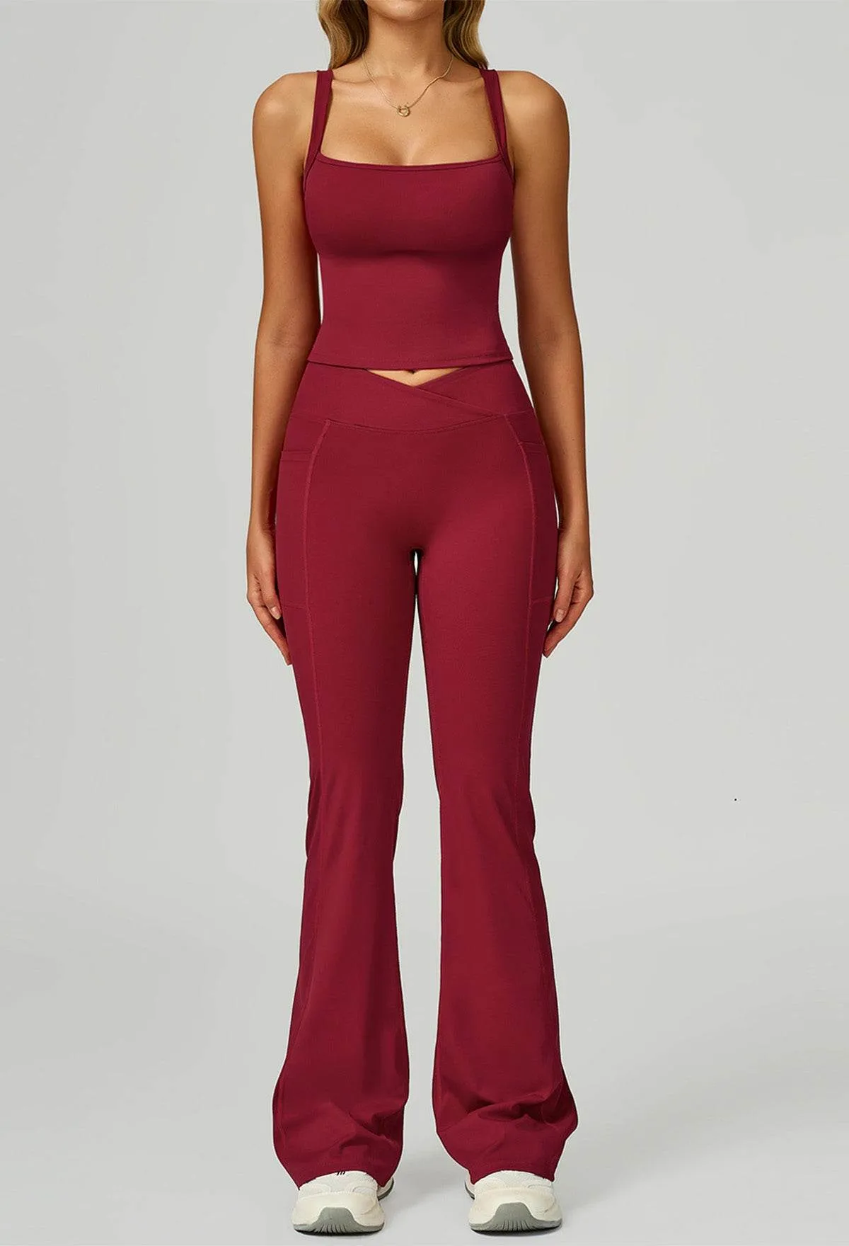 Activewear Set with Wide Strap Tank Top and Flared Pant sold by CRAVE by Frederick Wilhelm product image thumbnail 4