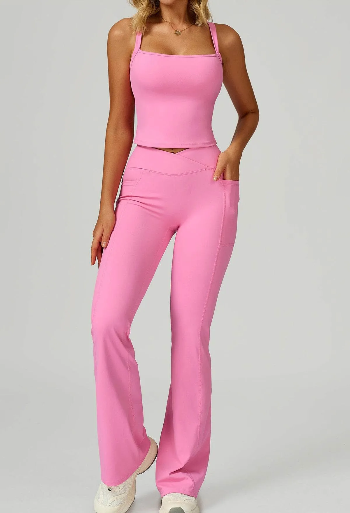 Activewear Set with Wide Strap Tank Top and Flared Pant sold by CRAVE by Frederick Wilhelm