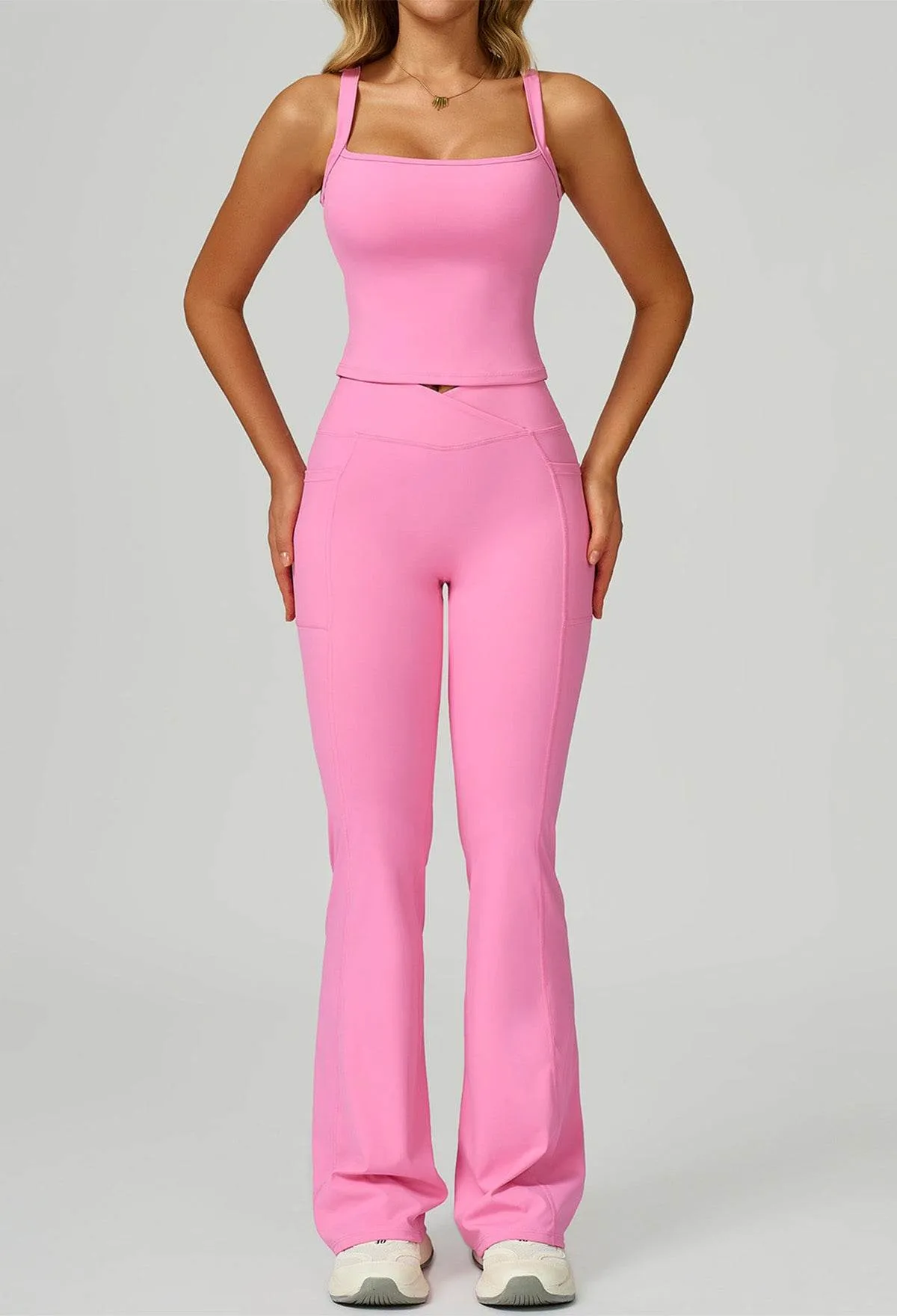 Activewear Set with Wide Strap Tank Top and Flared Pant sold by CRAVE by Frederick Wilhelm product image thumbnail 3