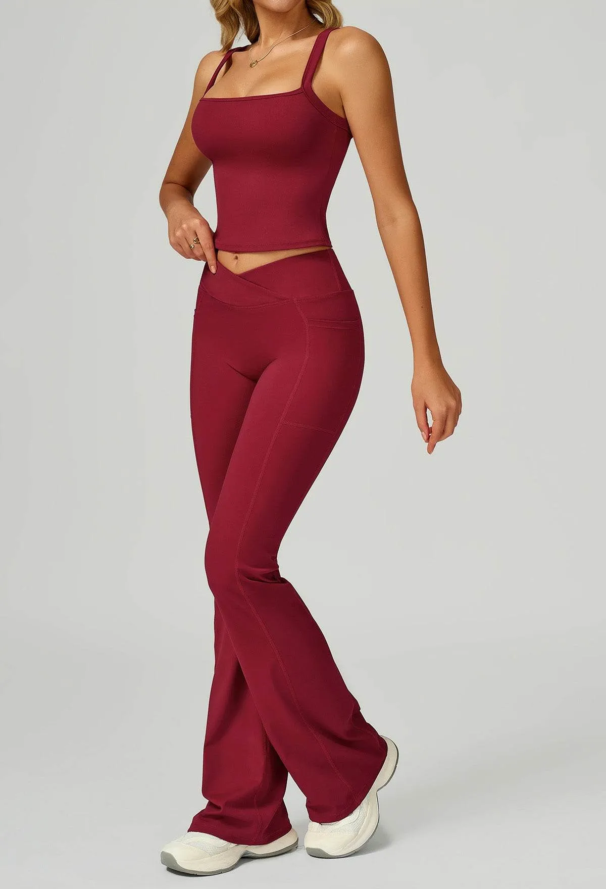 Activewear Set with Wide Strap Tank Top and Flared Pant sold by CRAVE by Frederick Wilhelm product image thumbnail 5