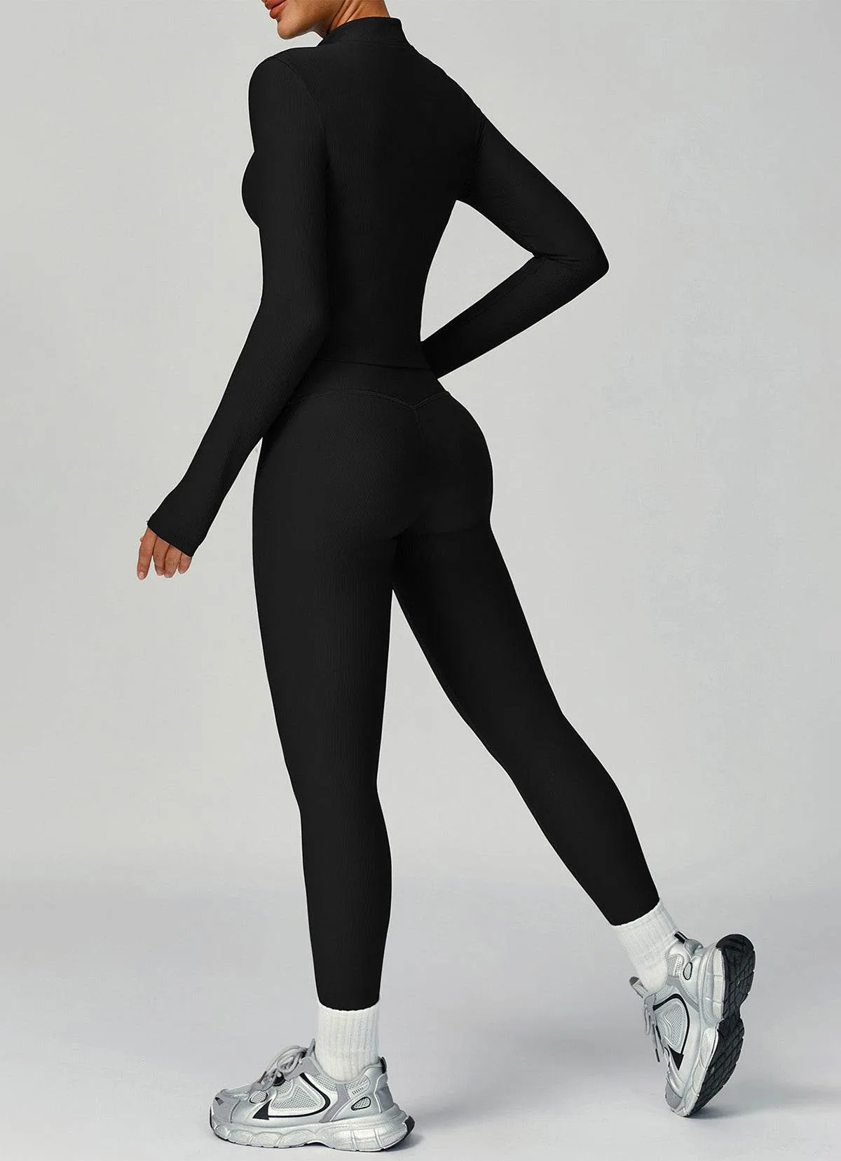 3 Pieces Ribbed Activewear Set with Bra, Jacket and Legging sold by CRAVE by Frederick Wilhelm product image thumbnail 4