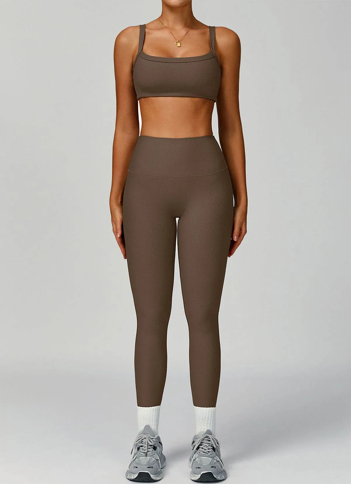 Ribbed Activewear Set with Sports Bra and Leggiing sold by CRAVE by Frederick Wilhelm product image thumbnail 4