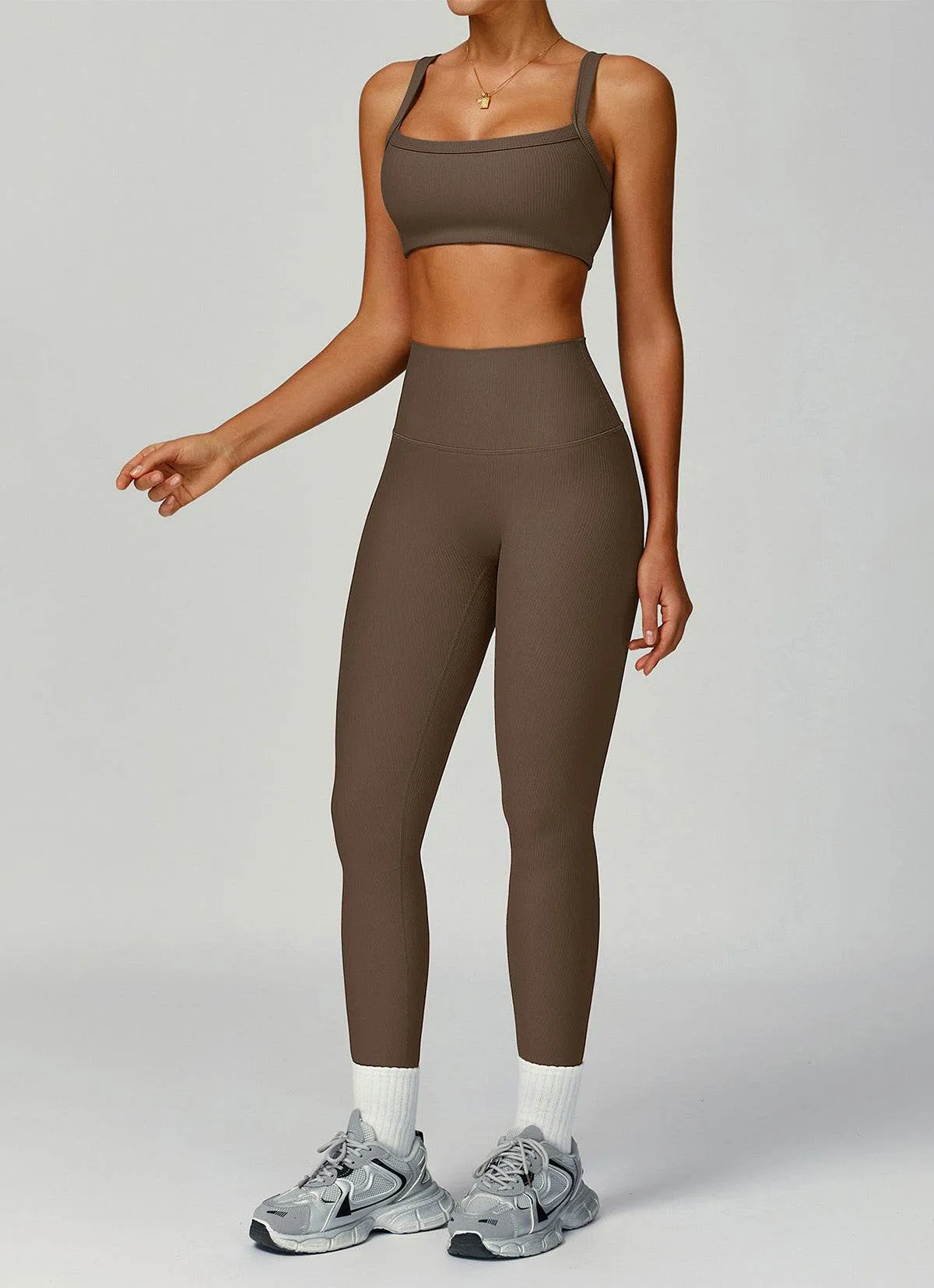 Ribbed Activewear Set with Sports Bra and Leggiing sold by CRAVE by Frederick Wilhelm product image thumbnail 3