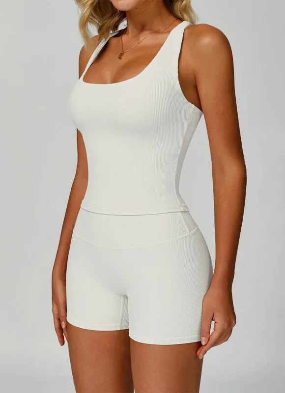 Square Neckline V Back Sports Tank Top sold by CRAVE by Frederick Wilhelm