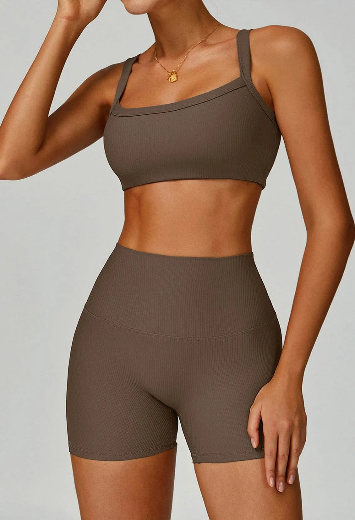 Square Neckline Sports Bras with Removable Chest Pad sold by CRAVE by Frederick Wilhelm product image thumbnail 5