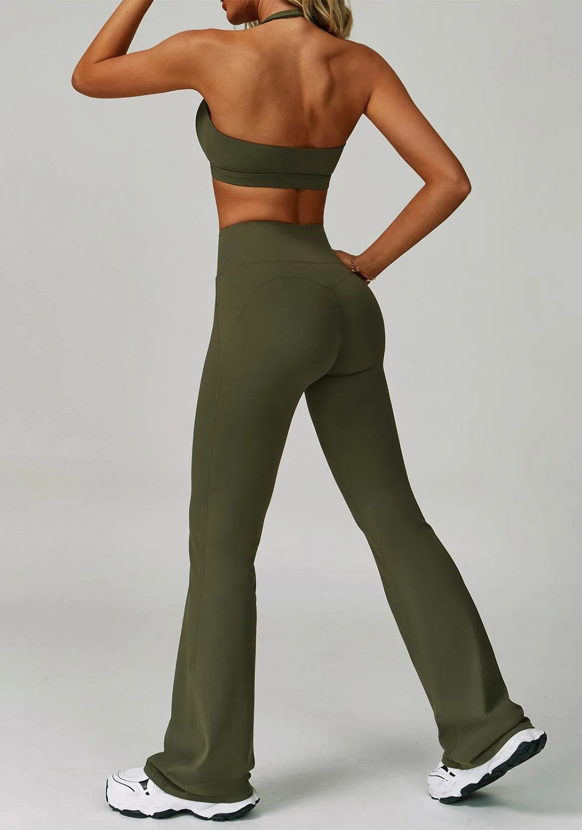 Activewear Set with Halter Sports Bra and Flared Pant sold by CRAVE by Frederick Wilhelm product image thumbnail 5