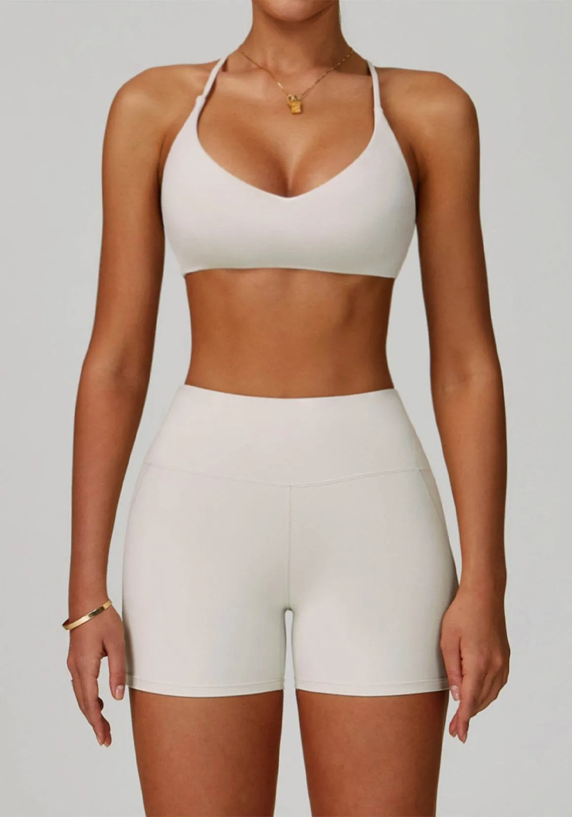 Activewear Set with Cross Back Sports Bra and Short sold by CRAVE by Frederick Wilhelm product image thumbnail 4