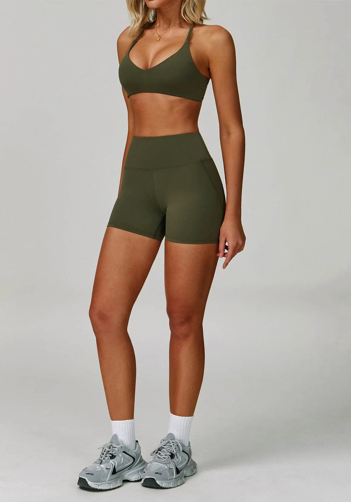 Activewear Set with Cross Back Sports Bra and Short sold by CRAVE by Frederick Wilhelm product image thumbnail 5