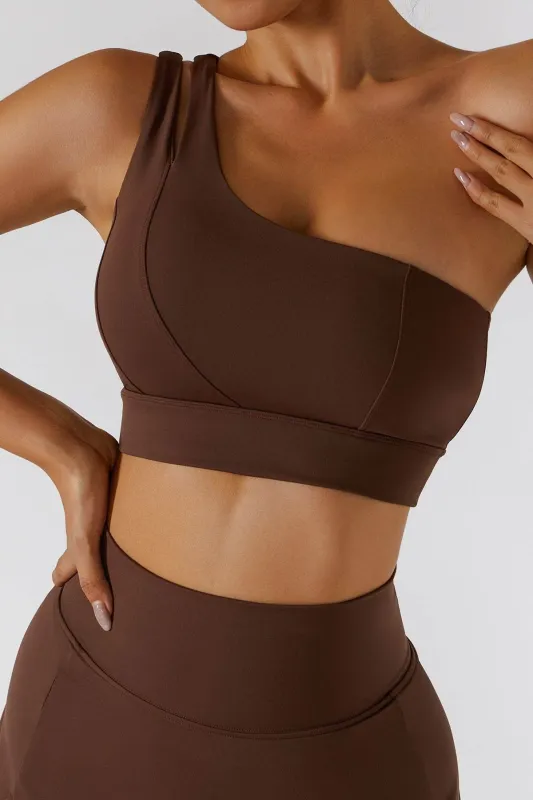 One Shoulder Sports Bra sold by CRAVE by Frederick Wilhelm