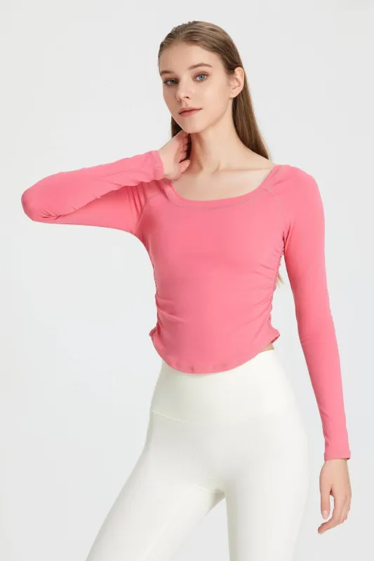 Side Ruched Long Sleeve Top sold by CRAVE by Frederick Wilhelm